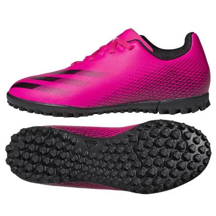 Różowo-czarne buty piłkarskie turfy Adidas X Ghosted.4 TF FW6919 - Junior
