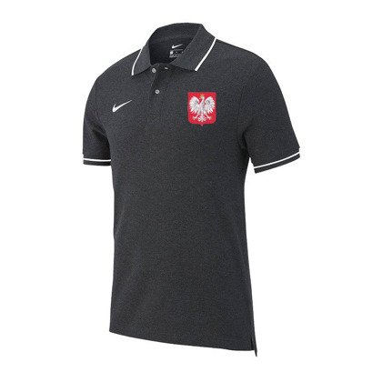 Szara koszulka Nike Polo Team Club Polska 19 AJ1502-071
