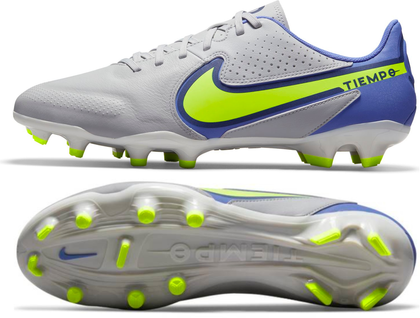 Szaro-niebieskie buty piłkarskie Nike Tiempo Legend 9 Academy FG/MG DA1174 075
