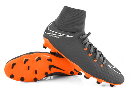 Szaro-pomarańczowe buty piłkarskie Nike Hypervenom Phantom Academy DF FG AH7268-081