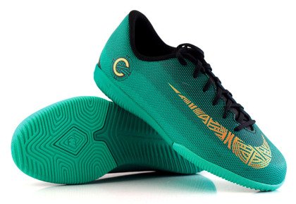 Zielone buty piłkarskie na halę Nike Mercurial Vapor Academy CR7 IC AJ3099-390 JR